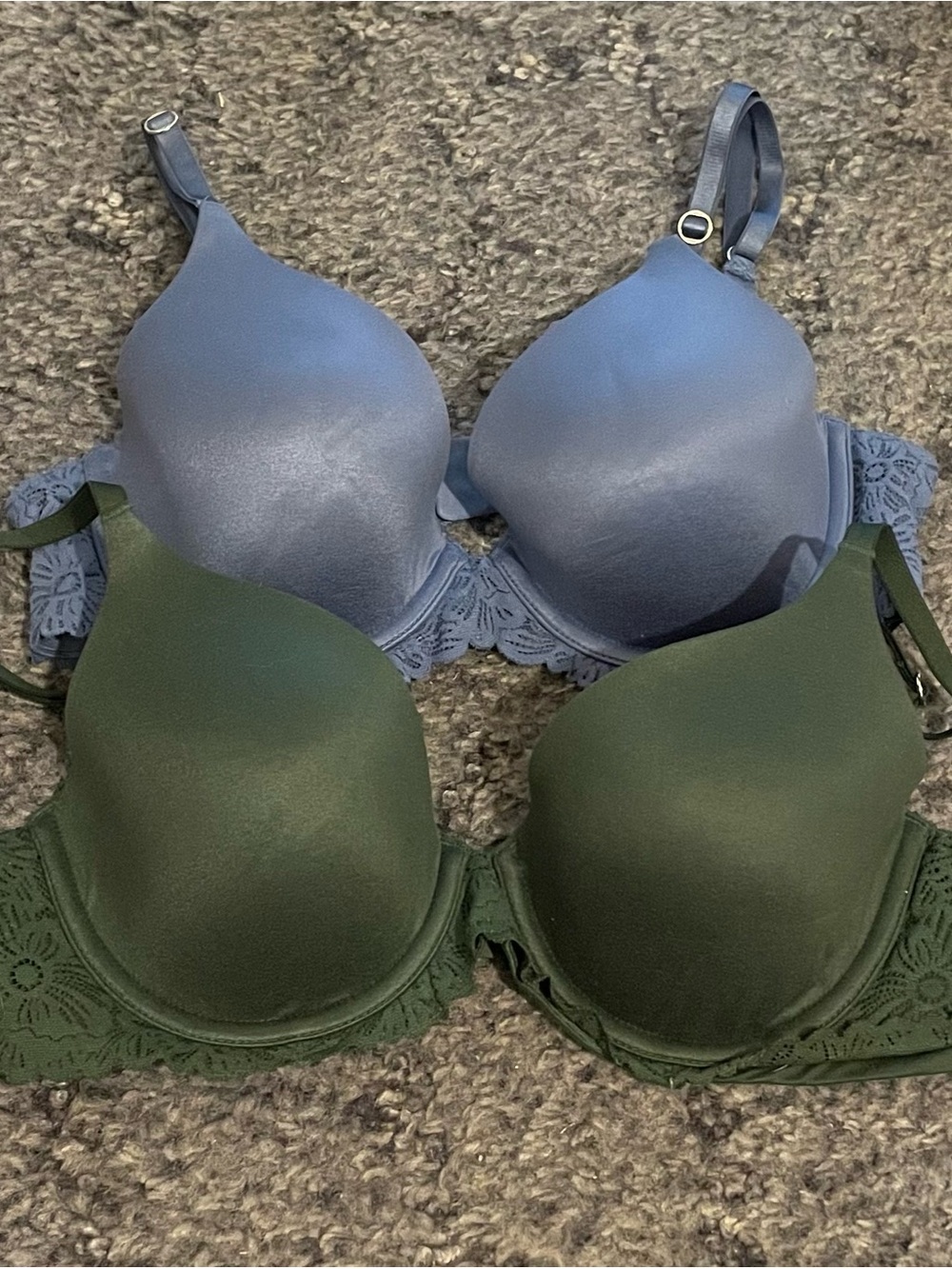 Aerie Real Sunnie Full Coverage Blue Green Lace Bra Lot Bundle Size 34C